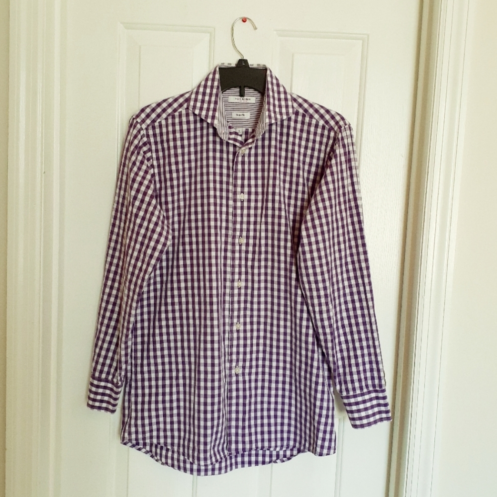 Isaac Mizrahi Gingham Check Button Down Shirt